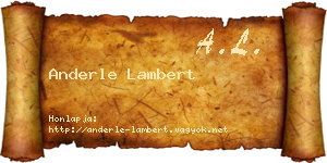 Anderle Lambert névjegykártya