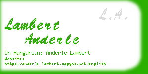 lambert anderle business card